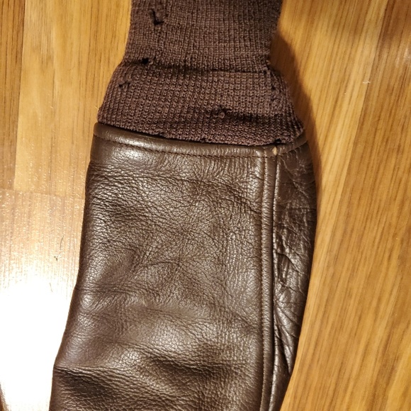 Leather Flyers Jacket Vintage Fur Collar - Picture 7 of 8